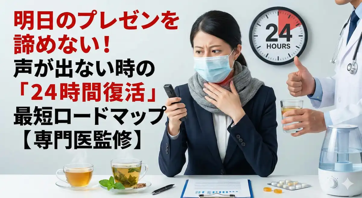 声が出ないときの対処法について解説する記事のアイキャッチ画像