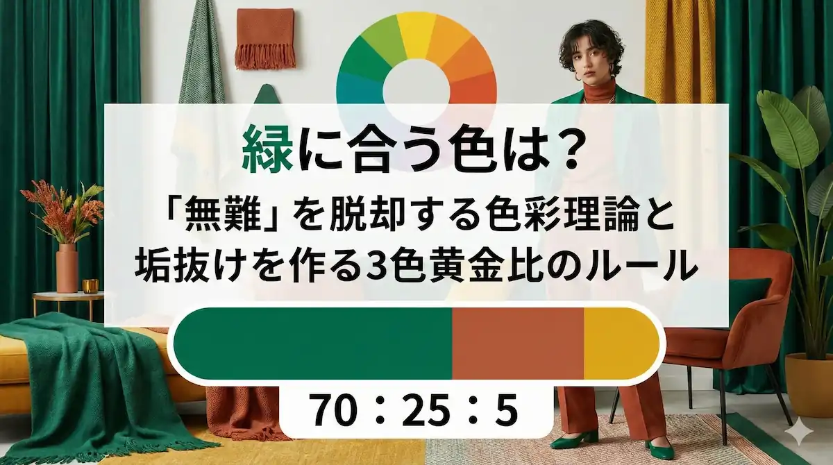 緑に合う色について解説する記事のアイキャッチ画像