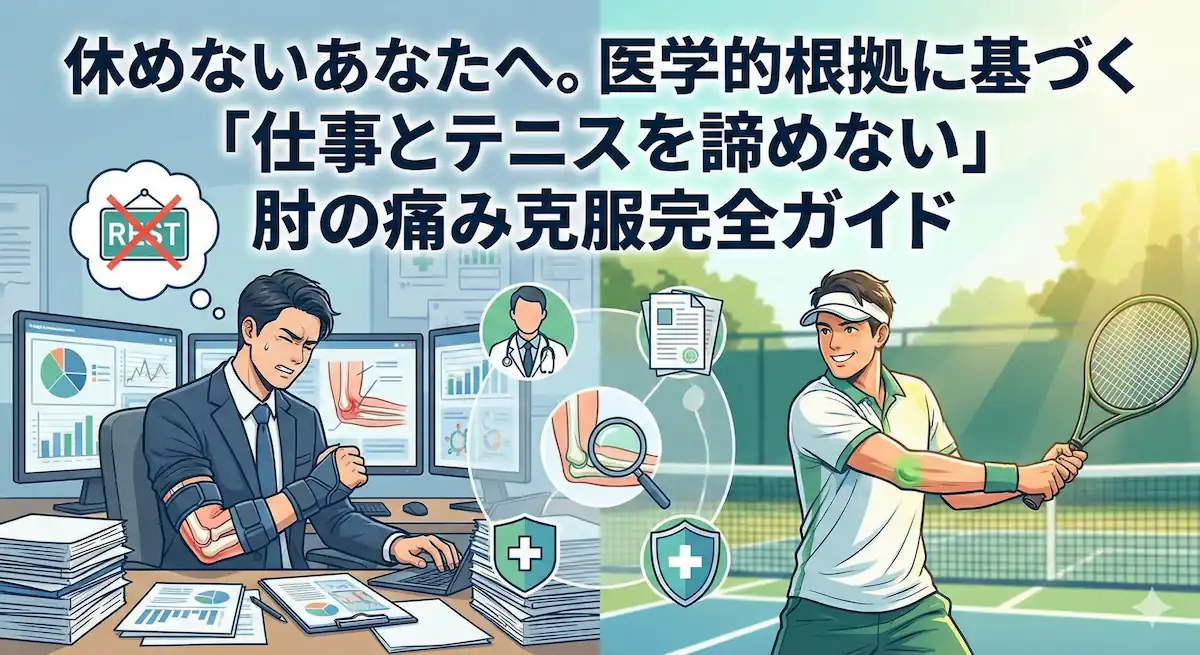 肘の痛みについて解説する記事のアイキャッチ画像