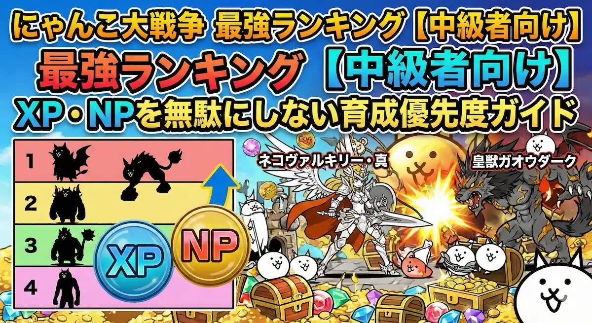 にゃんこ大戦争最強ランキングを解説する記事のアイキャッチ画像