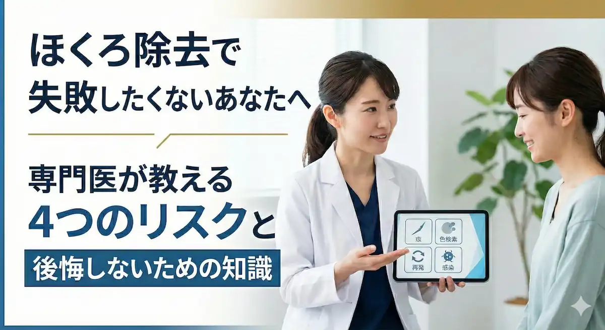 ほくろ除去で失敗したくない方へ向けた記事のアイキャッチ画像
