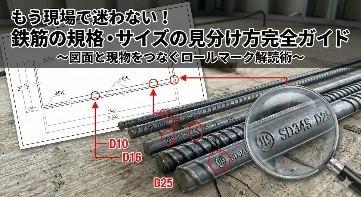 鉄筋の規格を解説する記事のアイキャッチ画像