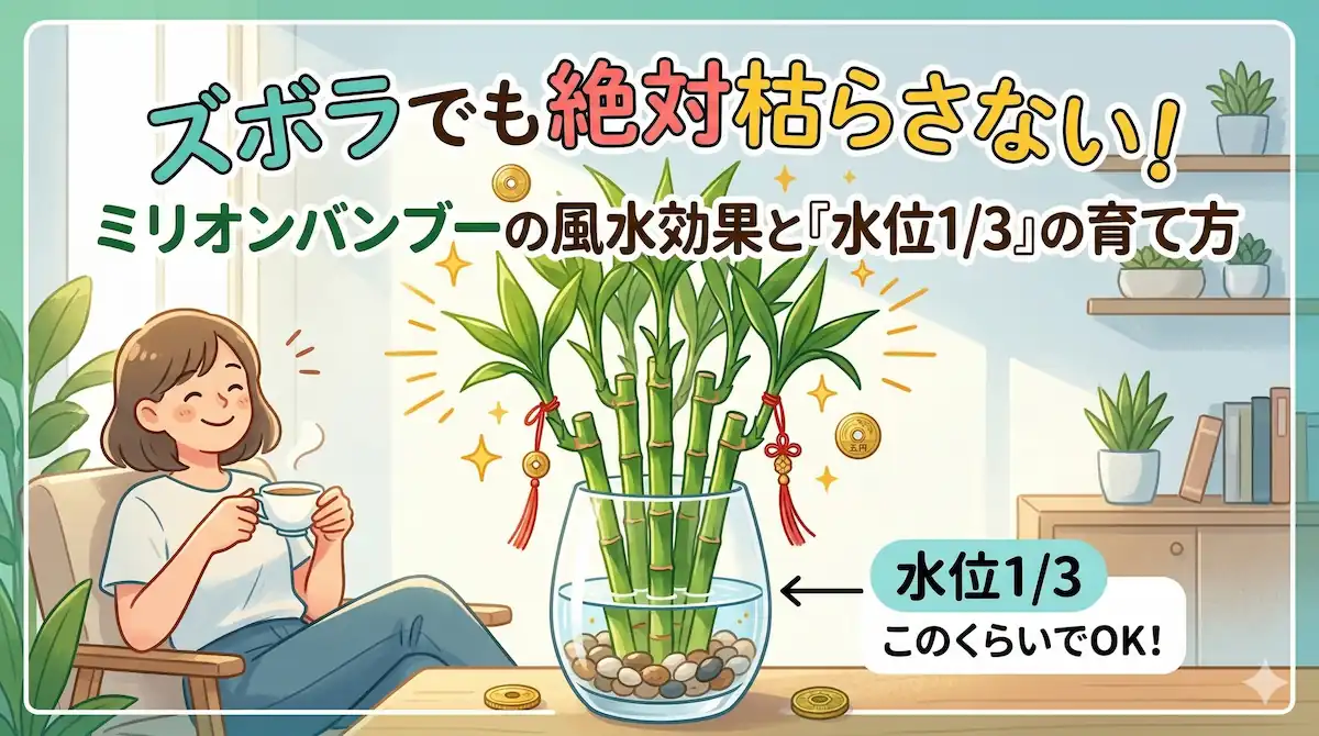 ミリオンバンブーの育て方について解説する記事のアイキャッチ画像